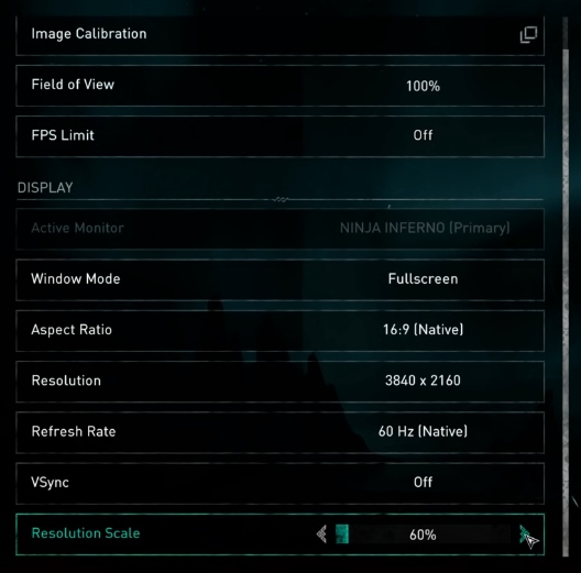 AC Valhalla - Configuración de gráficos - Pantalla