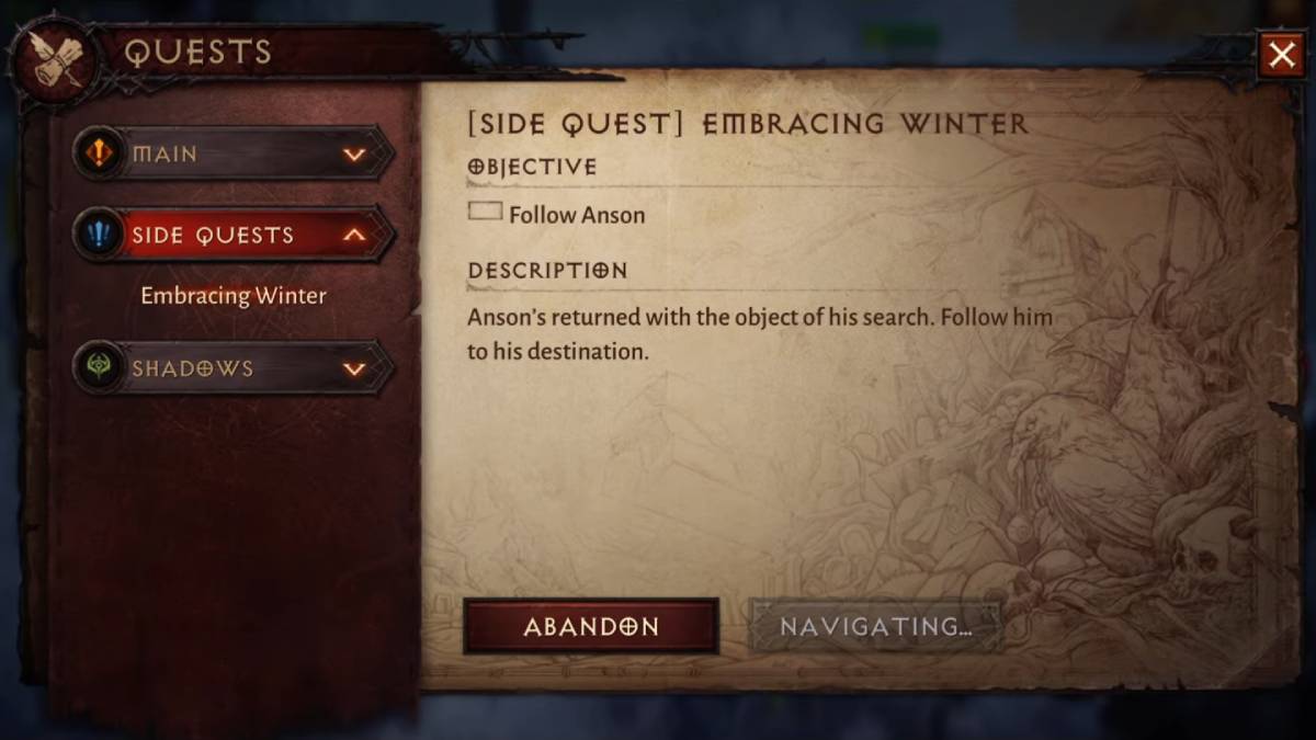 Abrazando el invierno _ Diablo Immortal Side Quest