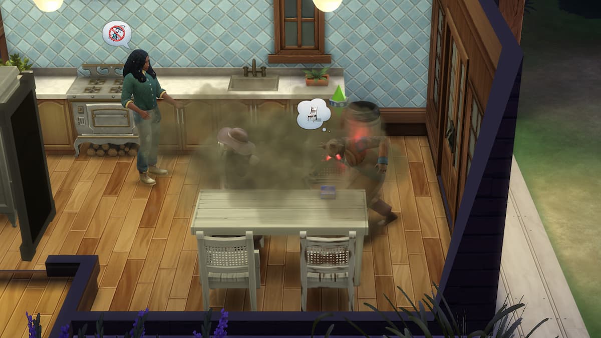 Sims arañando los muebles