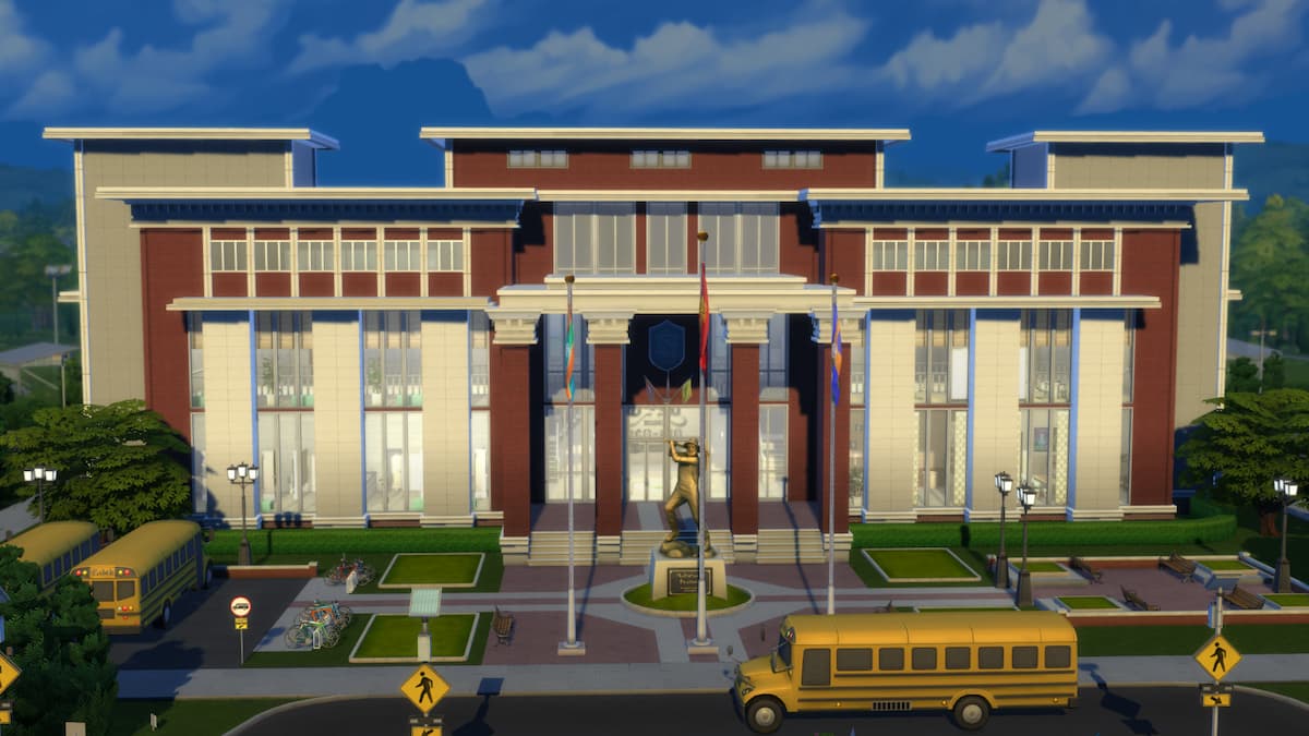 Una construcción sencilla de escuela secundaria en Los Sims 4