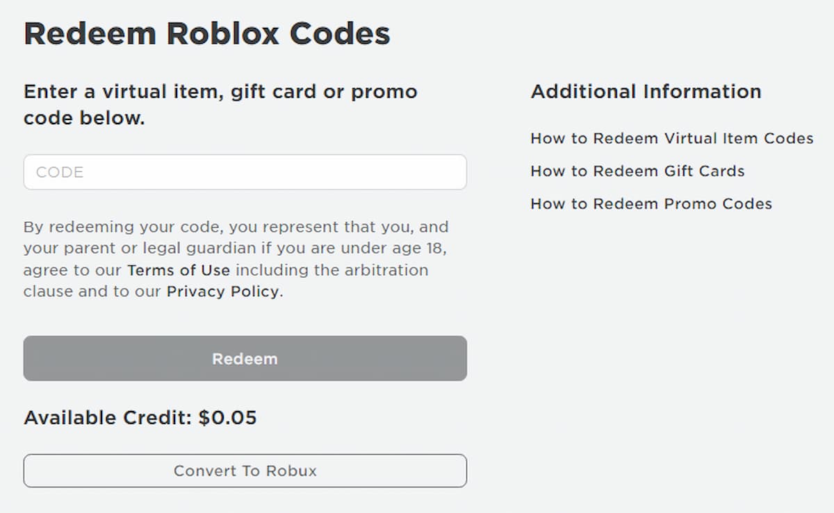 ¿Cómo se canjean los códigos promocionales de Roblox?