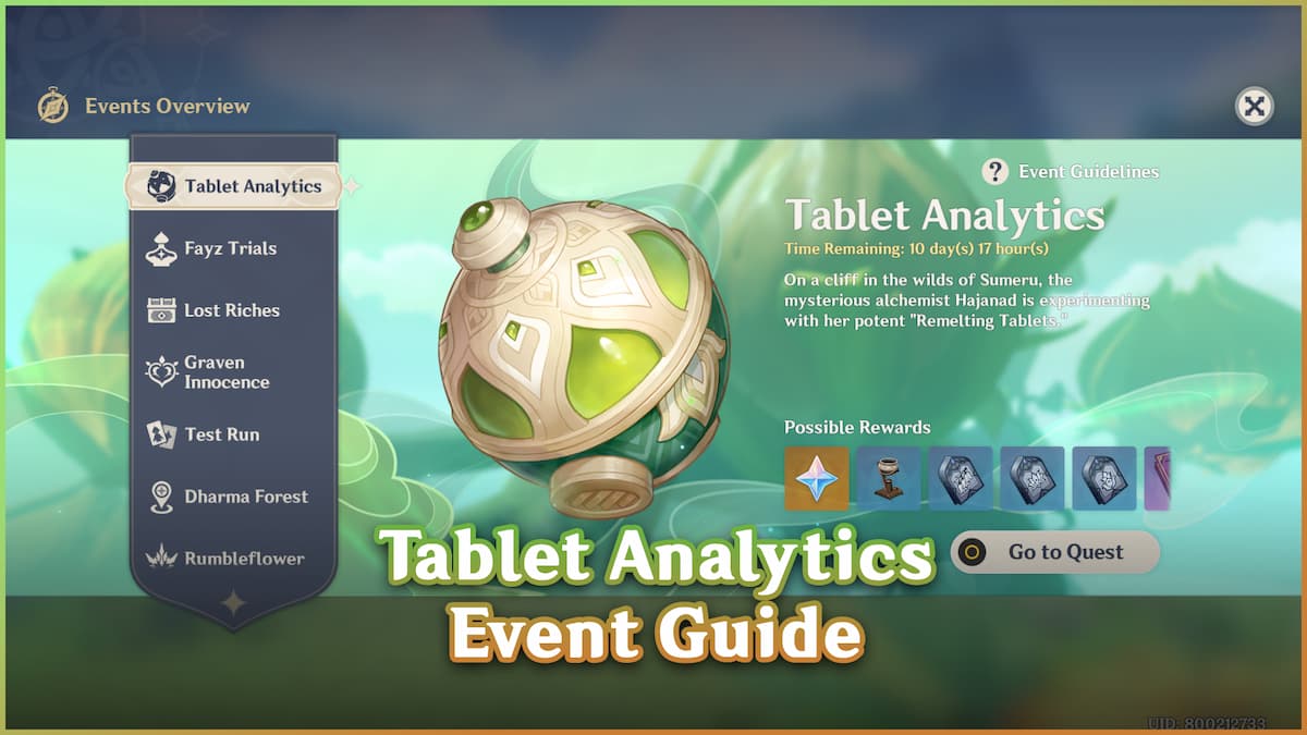 Cómo completar el evento Tablet Analytics