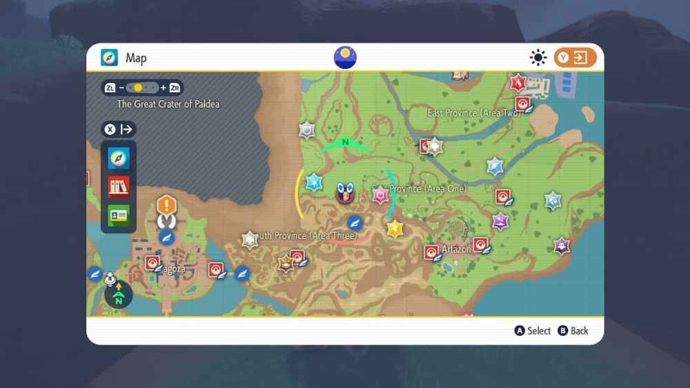 Provincia Este (Área Uno) y Provincia Sur (Área Tres) en Pokémon Escarlata y Violeta
