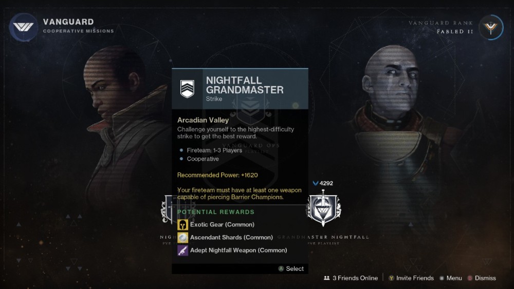 Captura de pantalla del juego de Destiny 2 del ataque Nightfall destacado semanalmente