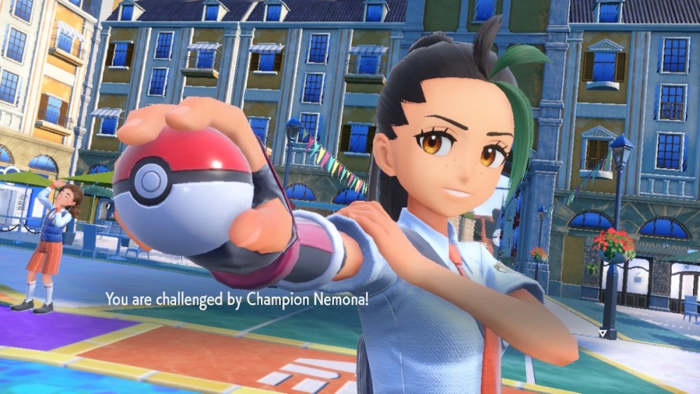 Captura de pantalla de Nemona, Campeona Escarlata de Pokémon