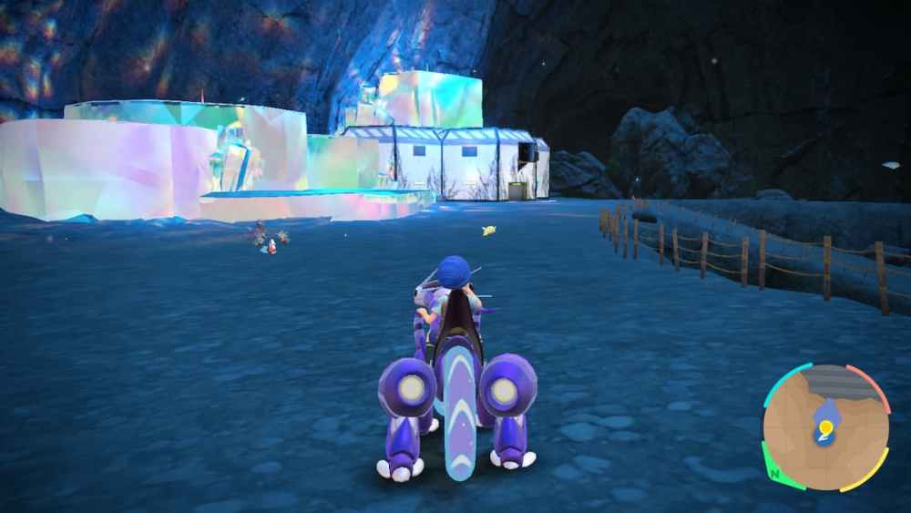 Una estación de investigación en el Gran Cráter de Pokémon Scarlet y Violet.