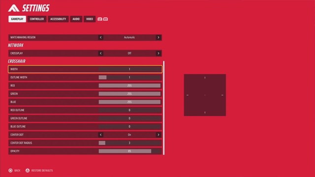 Configuración del punto de mira en The Finals en PS5