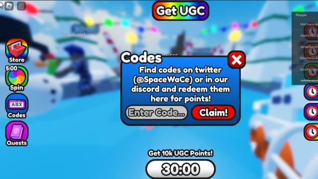 Cómo canjear códigos en Play for UGC