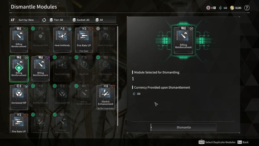 desmantelamiento de módulos para fragmentos de Kuiper en The First Descendant