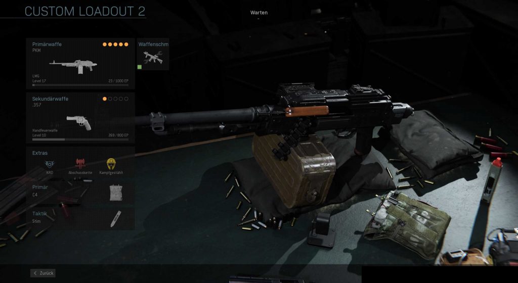Llamada para el delantero de Duty Modern Warfare PKM Build