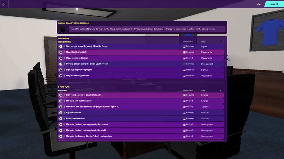 La junta del Chelsea tiene muchas tareas para ti en FM20