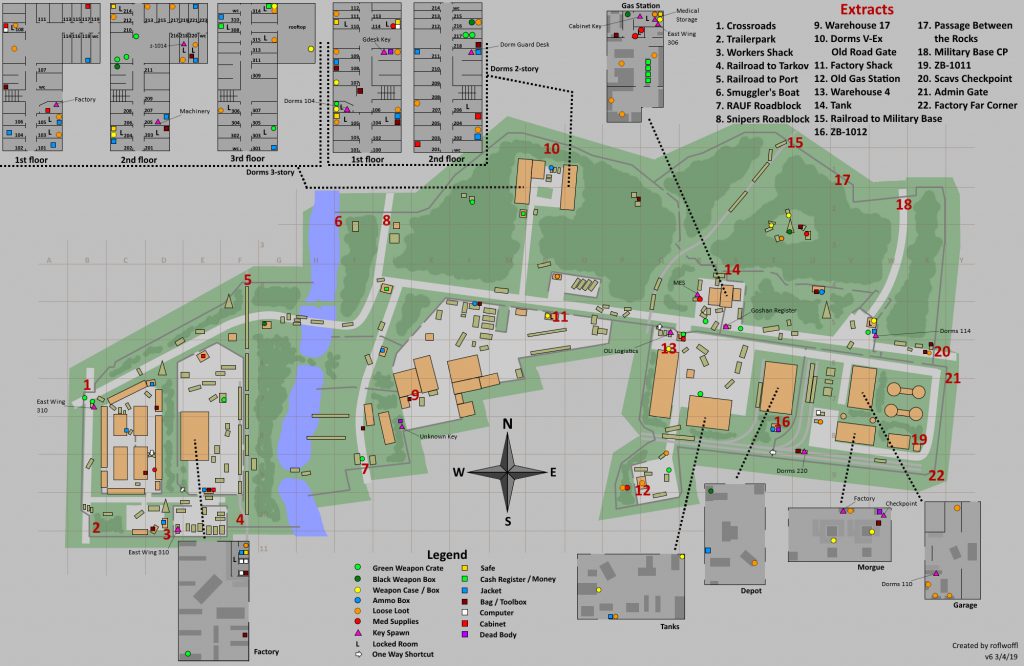 esacpe de mapas tarkov casas de aduanas locales