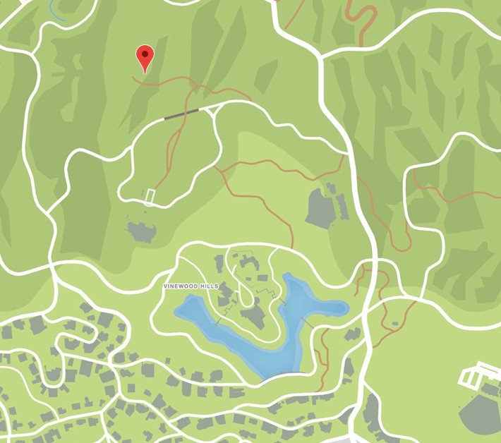 Mapa de GTA Online Treasure Hunt Vinwood Hills