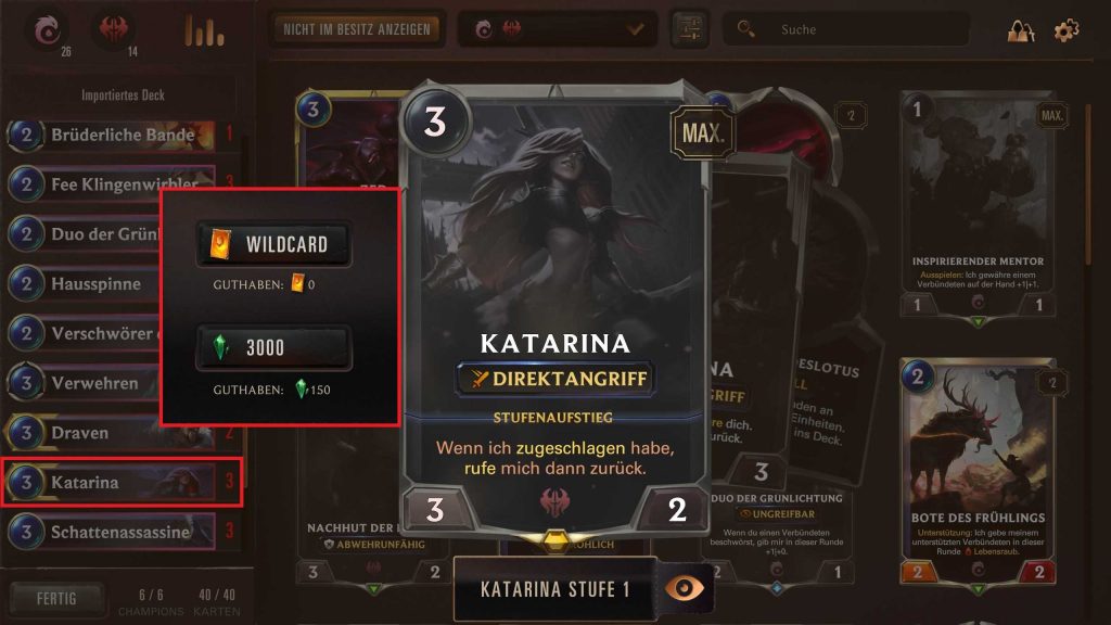 Legends of Runeterra Deck construye kata