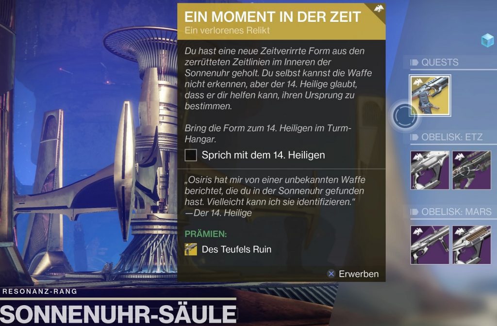Busca un momento en Time Destiny 2