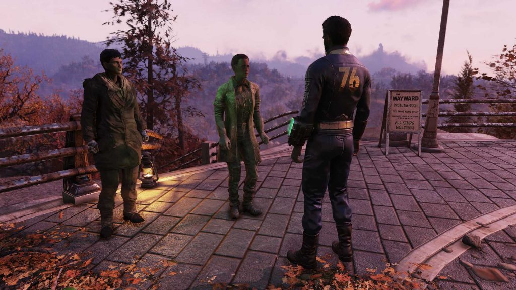 Captura de pantalla de Fallout 76 Wastelanders Lacey e Isela