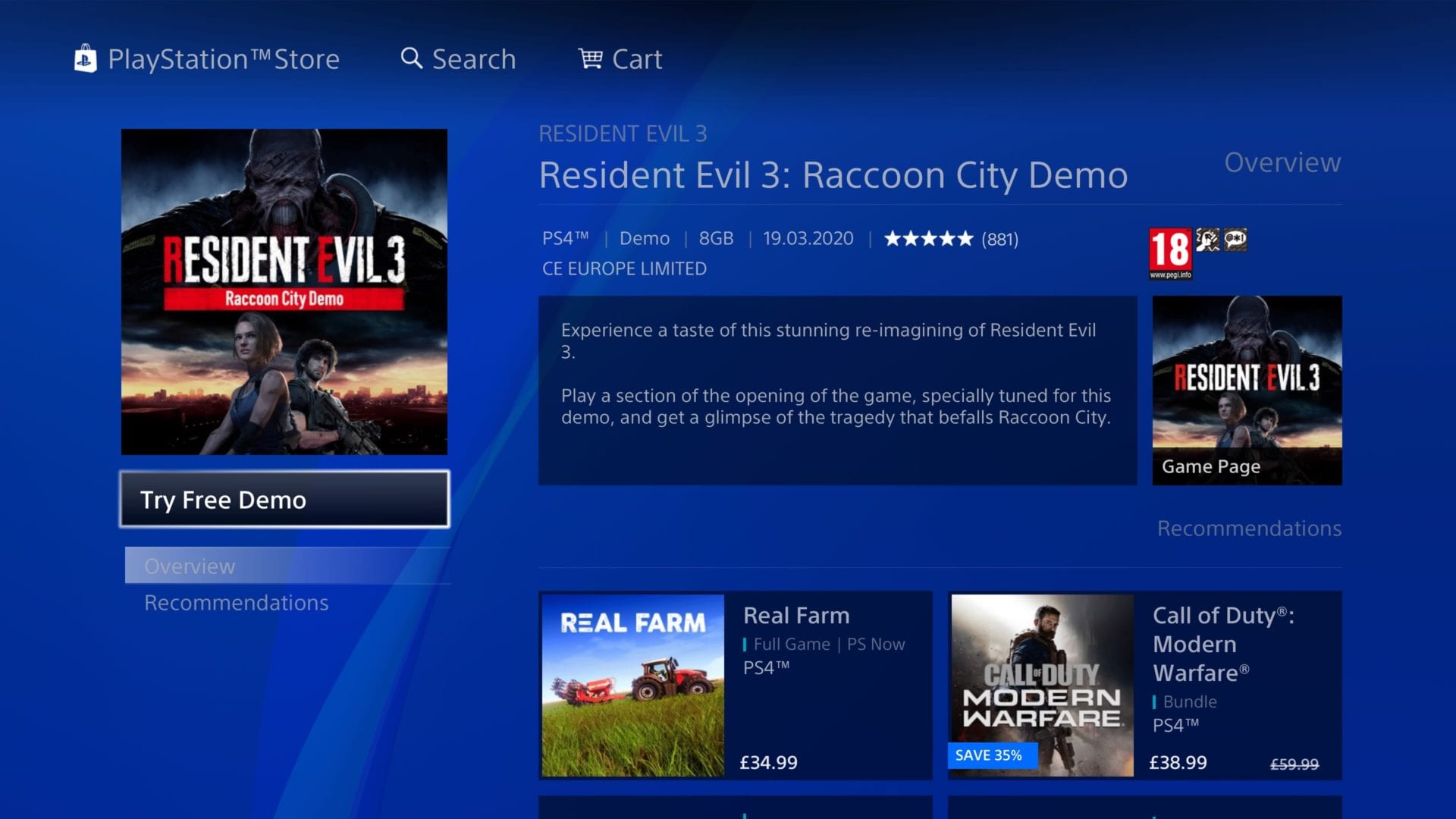 Cómo descargar la demostración de Resident Evil 3 en PS4 Xbox One PC