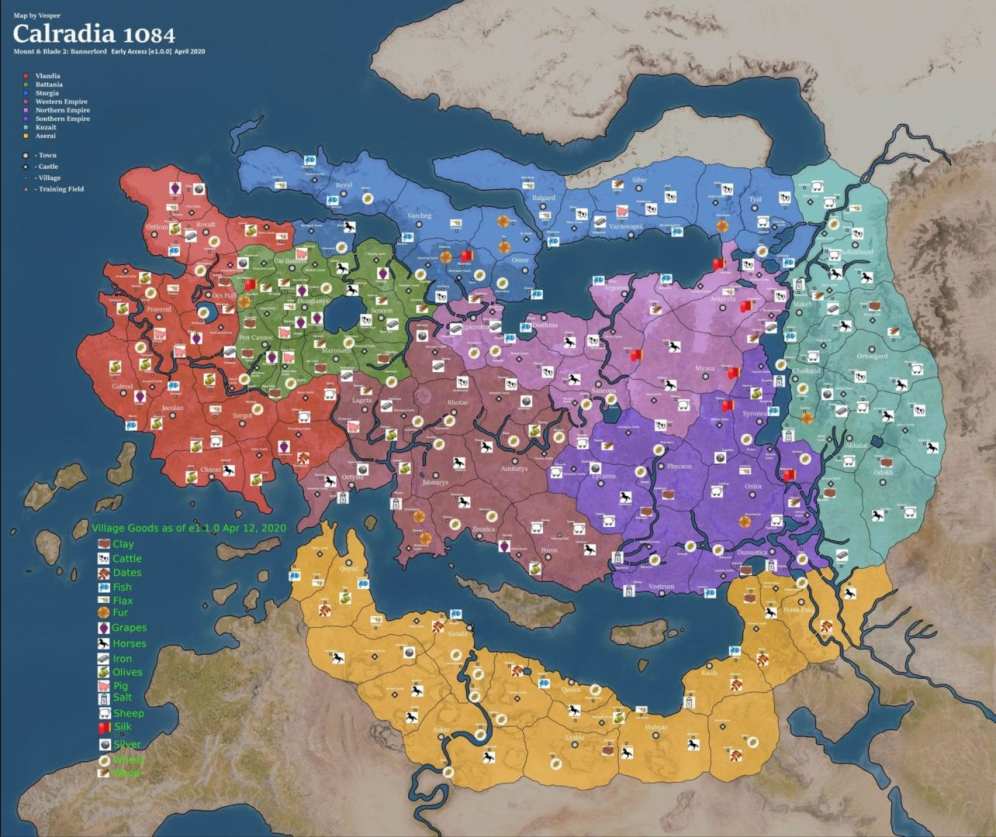 Mapa de Mount & Blade Bannerlord