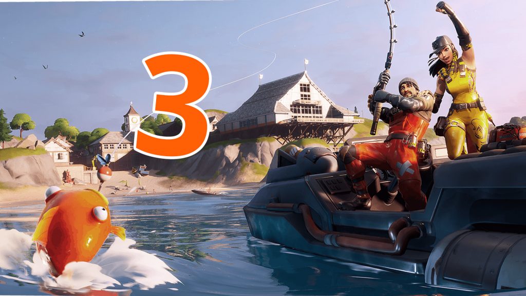Fortnite Season 3 water boat pistas de peces