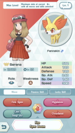 Serena y Fennekin (captura de pantalla)