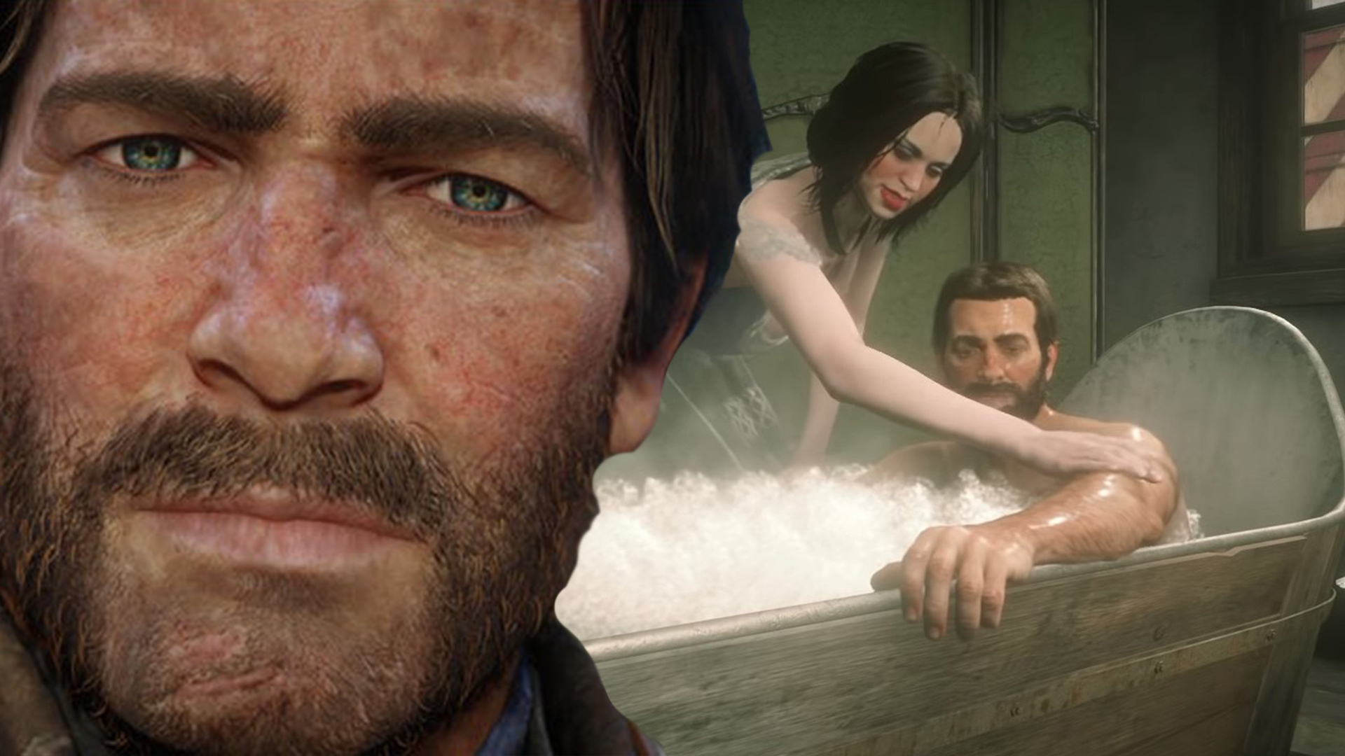 RDR 2: el divertido vaquero desfigurado Arthur después de un baño caliente