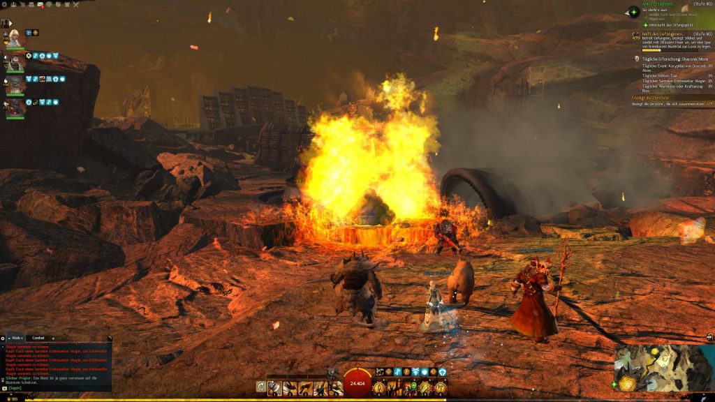 Guild-Wars2-Episode5-3-04 "class =" lazy lazy-hidden wp-image-153213 "width =" 580 "height =" 326 "srcset =" https://images.mein-mmo.de/medien/ 2017/05 / Guild-Wars2-Episode5-3-04-1024x576.jpg 1024w, https://images.mein-mmo.de/medien/2017/05/Guild-Wars2-Episode5-3-04-150x84.jpg 150w, https://images.mein-mmo.de/medien/2017/05/Guild-Wars2-Episode5-3-04-300x169.jpg 300w, https://images.mein-mmo.de/medien/2017 /05/Guild-Wars2-Episode5-3-04-768x432.jpg 768w, https://images.mein-mmo.de/medien/2017/05/Guild-Wars2-Episode5-3-04.jpg 1920w "datos -lazy-tamaños = "(ancho máximo: 580px) 100vw, 580px"> Luché mucho, pero a menudo no parecía muy profesional.     

<p>Mi colega Alexander me persiguió aquí y me dio consejos aquí y allá que me ayudaron a salir adelante, pero no tuve mucho éxito ni profesionalidad. </p>
<p>Una cosa que recuerdo es que Alex estaba tratando de explicarme la tecla de tabulación. Esto me permitió apuntar a los oponentes directamente y atacar mejor. Eso suena bien en teoría, pero ¿dónde diablos encuentro la tecla de tabulación? Después de mucho ir y venir, entendí que era la clave que solía usar para saltar la línea. Esta clave nunca ha tenido un nombre para mí y es probablemente una de las claves que casi nunca uso en la vida cotidiana.</p>
<p>En general, había mucha información para mí al principio que apenas podía grabar. Así que corrí salvajemente en el área y a menudo luché contra el aire mientras el monstruo babeante solo estaba detrás de mí. Cuando leí nuevas misiones, me detuve y tuve que concentrarme exactamente en el texto e incluso a veces no entendía lo que realmente querían de mí. </p>
<p>Más acerca de los MMORPG</p>
<ul>
<li>Los mejores MMO y MMORPG en 2020</li>
<li>Por qué Guild Wars 1 sigue siendo interesante 15 años después de su lanzamiento</li>
<li>Los MMO y MMORPG más prometedores en 2020</li>
</ul>
<p>  Todos los artículos sobre FYNG      </p>
<h2>Un MMORPG puede ser divertido </h2>
<p>Después de la primera hora, muchas explicaciones e incluso momentos más embarazosos, poco a poco me divertí en el juego y también entendí el significado detrás de él.</p>
<p>Una búsqueda se completó y fui directamente a la siguiente. Aunque no siempre luché sin problemas, hice las misiones. Me sentí bien y noté que estaba progresando. </p>
<p>Con el tiempo, ya no tuve que mirar mi teclado con cada movimiento, pero también pude examinar los impresionantes gráficos de Guild Wars 2. También noté cuán grande es en realidad el mapa del MMORPG. Si bien había estado realizando una búsqueda durante varios minutos, los movimientos en el mapa eran bastante pequeños. Así que todavía hay mucho por descubrir en Guild Wars 2. </p>
<p>    <img decoding=