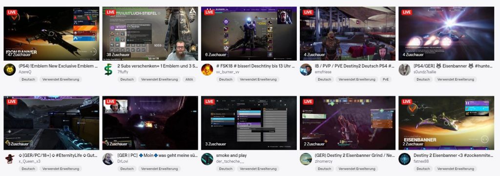 Twitch-Destiny-Streamer-German "class =" lazy lazy-hidden wp-image-522232 "srcset =" https://images.mein-mmo.de/medien/2020/07/Twitch-Destiny-Streamer-Deutsch- 1024x360.jpg 1024w, https://images.mein-mmo.de/medien/2020/07/Twitch-Destiny-Streamer-Deutsch-300x106.jpg 300w, https://images.mein-mmo.de/medien/ 2020/07 / Twitch-Destiny-Streamer-Deutsch-150x53.jpg 150w, https://images.mein-mmo.de/medien/2020/07/Twitch-Destiny-Streamer-Deutsch-768x270.jpg 768w, https: //images.mein-mmo.de/medien/2020/07/Twitch-Destiny-Streamer-Deutsch-1536x541.jpg 1536w, https://images.mein-mmo.de/medien/2020/07/Twitch-Destiny -Streamer-Deutsch.jpg 1651w "data-lazy-tamaños =" (ancho máximo: 1024px) 100vw, 1024px "> Estos streamers de habla alemana de Destiny 2 también estarían encantados de recibir suscripciones.

<p>En partes de la comunidad, desea contrarrestar y asegurarse de que los streamers más pequeños también se beneficien de las suscripciones de Twitch. Un usuario dice en reddit: Odia que los 5 a 6 serpentinas más grandes ahora sean los únicos que realmente se benefician del evento (a través de reddit).</p>
<p>Este siempre ha sido el caso en el pasado: el mayor streamer Tyler "Ninja" Blevins se benefició más de la gran fricción alrededor de Fortnite.</p>
<p>    <img decoding=