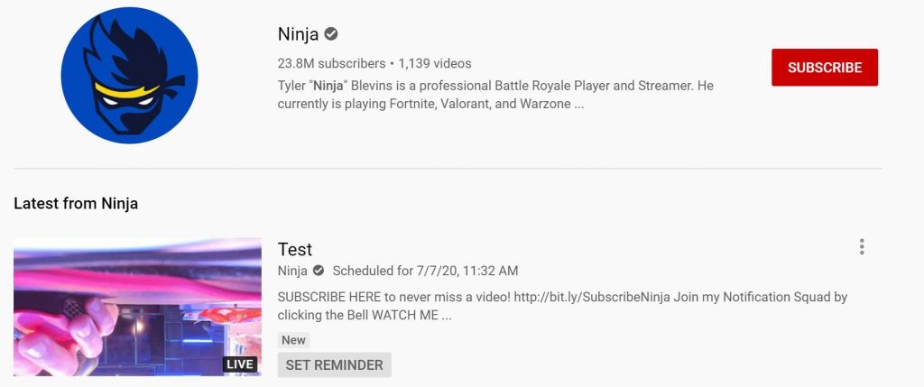 Ninja-YouTUbe-Test "class =" lazy lazy-hidden wp-image-523860 "srcset =" http://dlprivateserver.com/wp-content/uploads/2020/07/1594203814_854_Ninja-podria-rechazar-Twitch-e-ir-a-YouTube-eso-habla.jpg 1024w , https://images.mein-mmo.de/medien/2020/07/Ninja-YouTUbe-Test-300x126.jpg 300w, https://images.mein-mmo.de/medien/2020/07/Ninja- YouTUbe-Test-150x63.jpg 150w, https://images.mein-mmo.de/medien/2020/07/Ninja-YouTUbe-Test-768x322.jpg 768w, https://images.mein-mmo.de/ media / 2020/07 / Ninja-YouTUbe-Test-1536x644.jpg 1536w, https://images.mein-mmo.de/medien/2020/07/Ninja-YouTUbe-Test.jpg 1834w "data-lazy-tamaños = "(ancho máximo: 1024px) 100vw, 1024px"> Esta es una captura de pantalla de la secuencia de prueba. Fuente: Dexerto

<p>Además de los "Videos on Demand" establecidos, YouTube recientemente ha estado tratando de impulsar la transmisión en vivo de juegos con más fuerza. Además de PewDiePie, YouTube también ha comprometido a jugadores de Fortnite como CouRage, un amigo de Ninja.</p>
<p>    <img decoding=