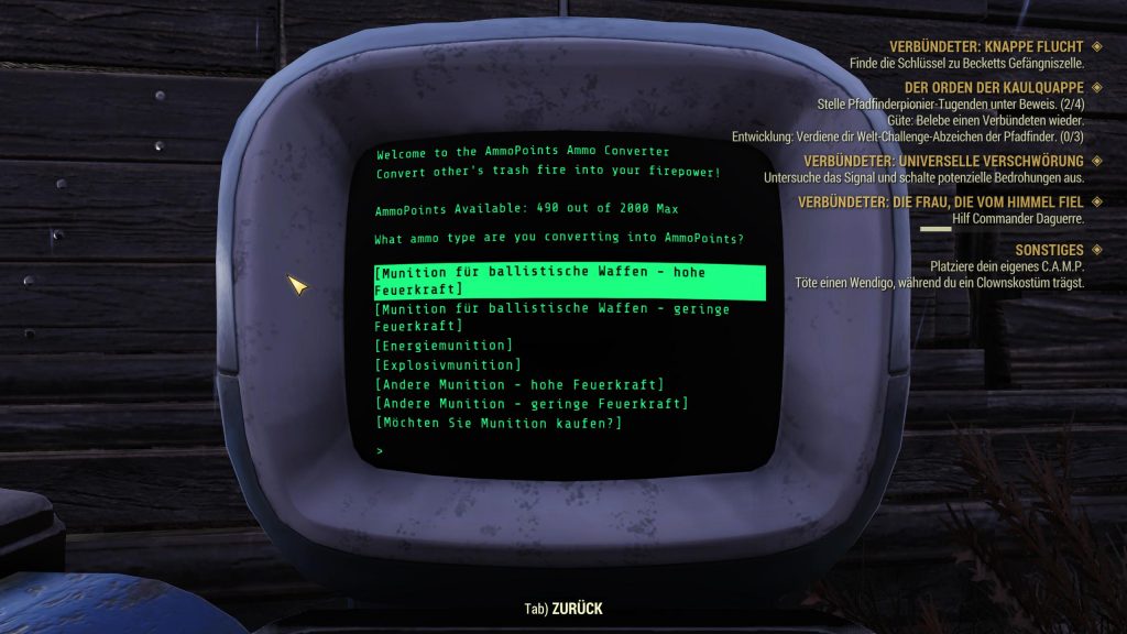 Convertidor de municiones Fallout 76