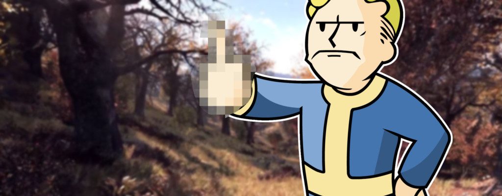 Fallout 76 dedo medio Vault Boy