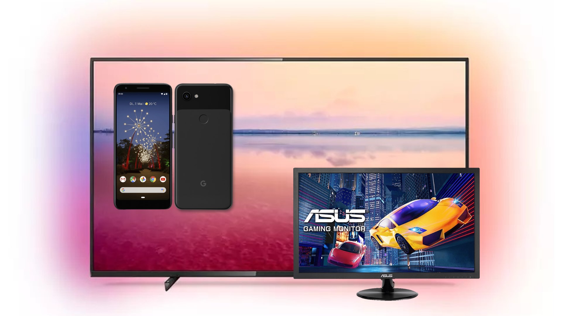 Google Pixel 3a, Ambilight TV gigante y monitor de juegos en Saturn reducido