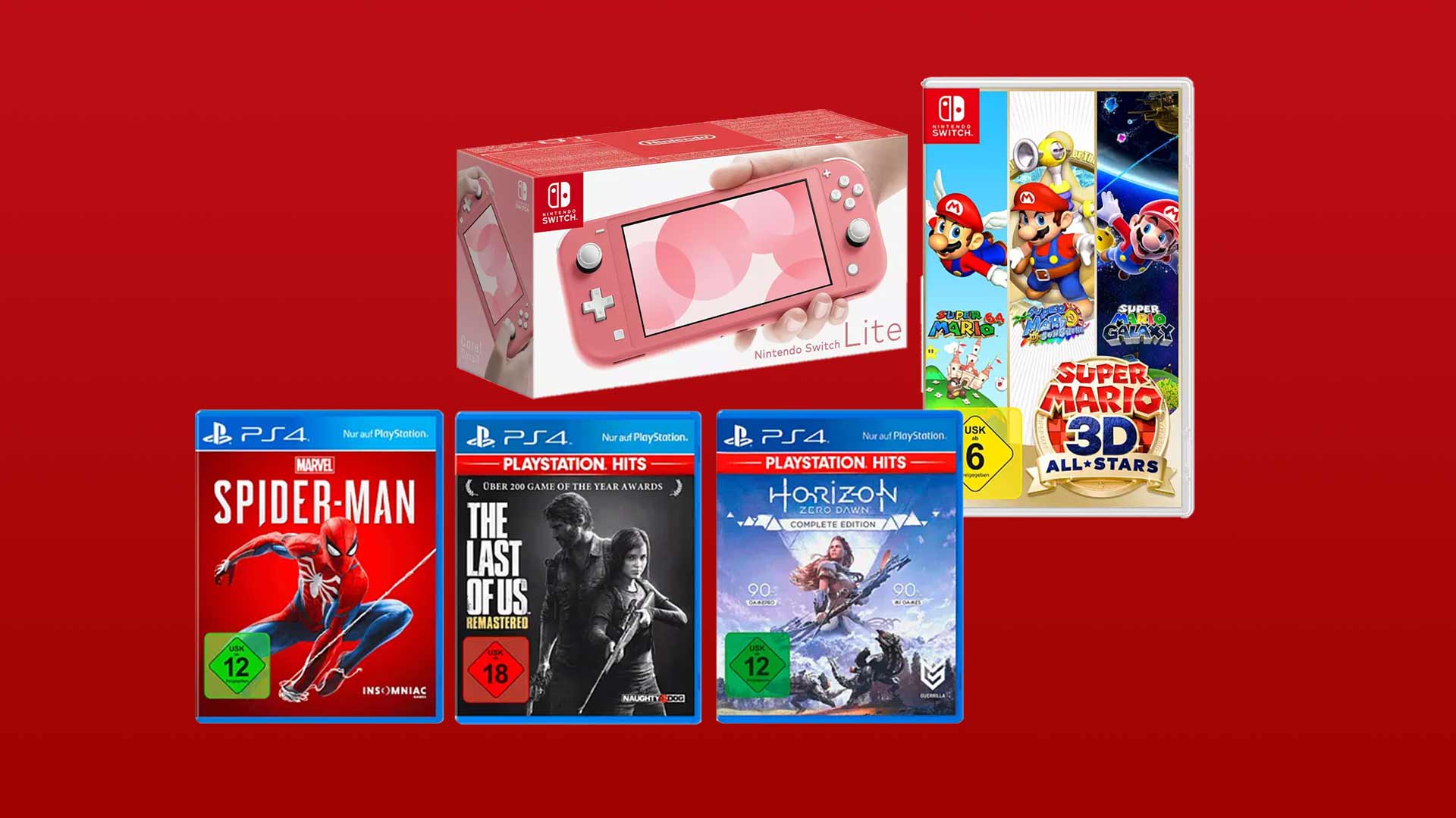 Ofertas de MediaMarkt: paquete de éxitos Nintendo Switch Lite y PS4 más