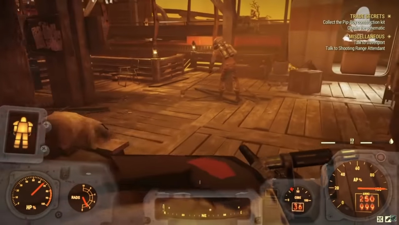 Fallout 76 NPC friega en bomba atómica