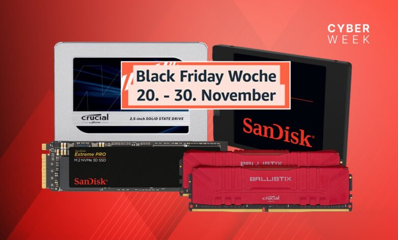 SSD y RAM al mejor precio durante la semana del Black Friday de Amazon
