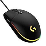 Ratón para juegos Logitech G203 con iluminación LIGHTSYNC RGB personalizable, 6 botones programables, sensor adecuado para juegos, escaneo de 8.000 ppp, bajo peso, negro