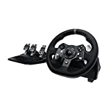 Volante de carreras Logitech G920 Driving Force Gaming, Force Feedback de doble motor, rango de dirección de 900 °, volante de cuero de carreras, pedales de piso de acero inoxidable ajustables, Xbox Series X | S y Xbox One / PC / Mac, negro