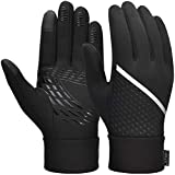 VBIGER guantes de invierno para hombre Guantes de pantalla táctil Guantes calientes Guantes deportivos Guantes de ciclismo Guantes de running para mujer y hombre Negro