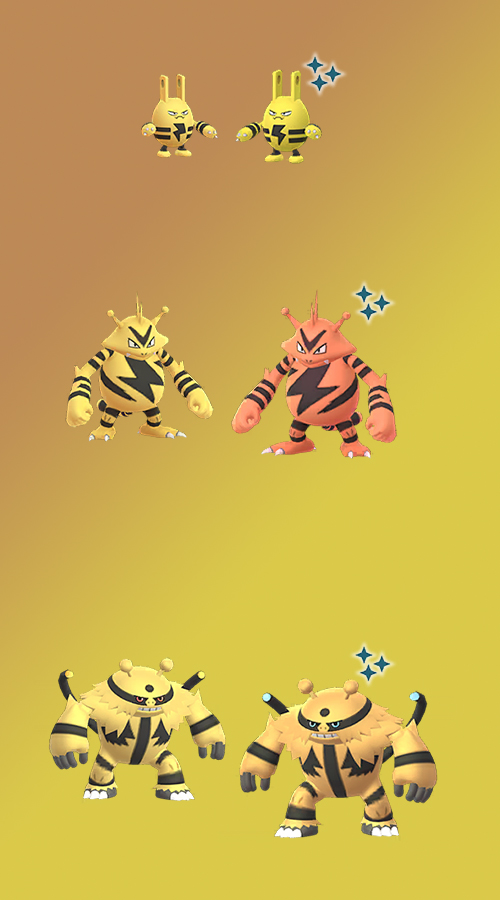 Familia Pokémon GO Elektek Shiny