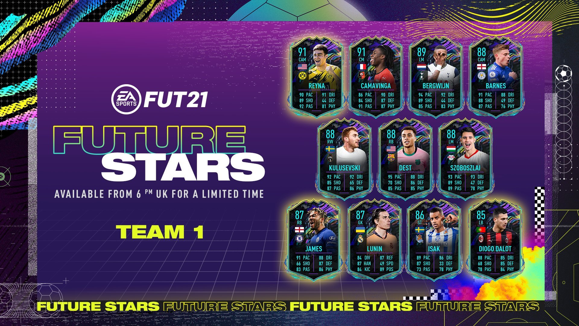 FIFA 21: Future Stars - Se anuncia el equipo 1 de Future Stars
