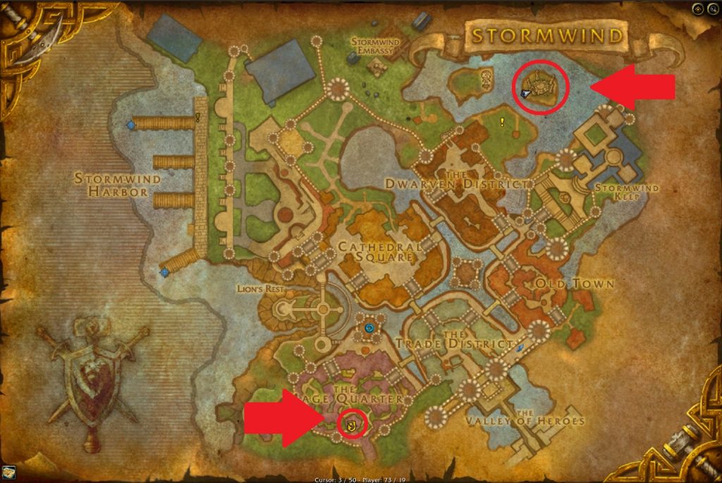 Ubicaciones del portal de WoW Stormwind