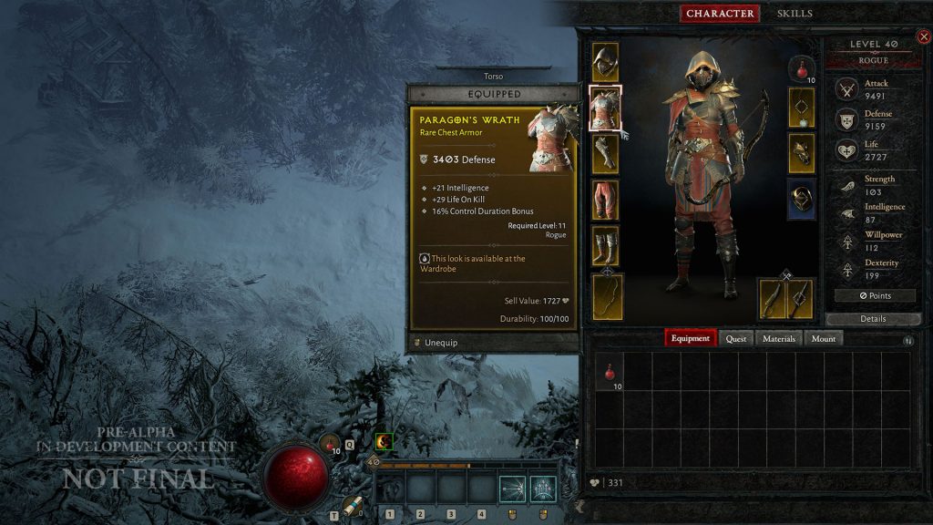 Inventario de Diablo 4 Huntress