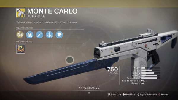 Monte Carlo, el mejor rifle automático de Destiny 2
