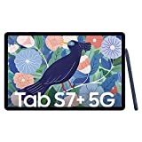 Samsung Galaxy Tab S7 +, tableta Android con lápiz, 5G, 3 cámaras, batería grande de 10.090 mAh, pantalla Super AMOLED de 12,4 pulgadas, 128 GB / 6 GB de RAM, tableta en azul