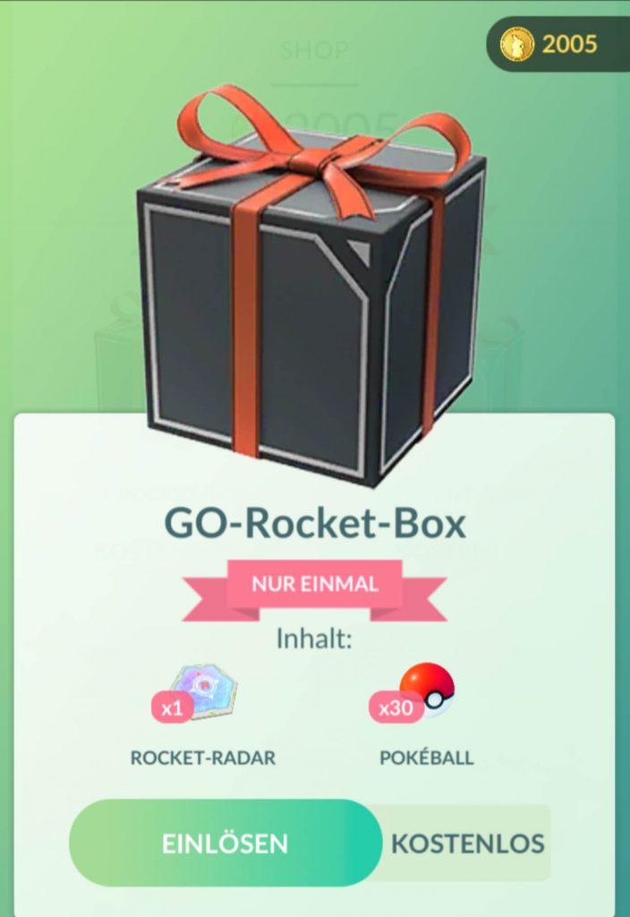 Caja de cohetes Pokémon GO