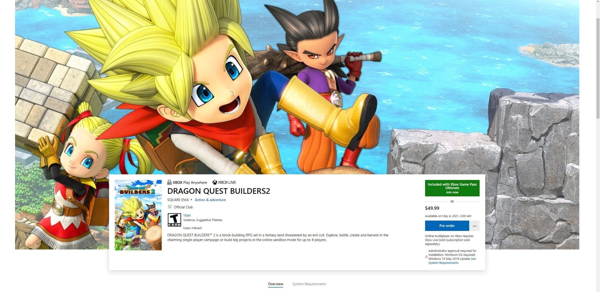 Dragon Quest Builders 2 Xbox