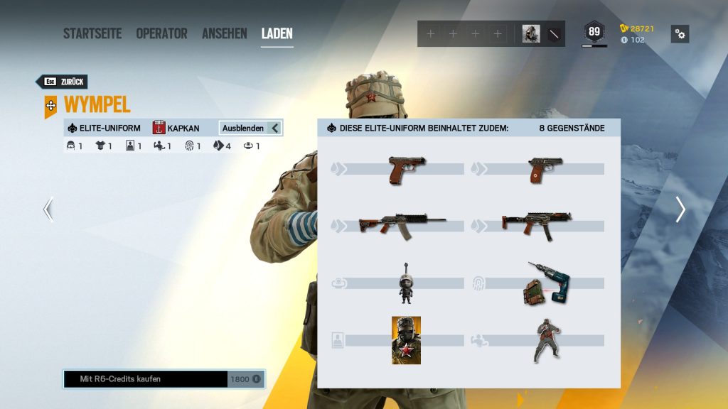 Complemento de Rainbow Six Siege Elite Skins Kapkan