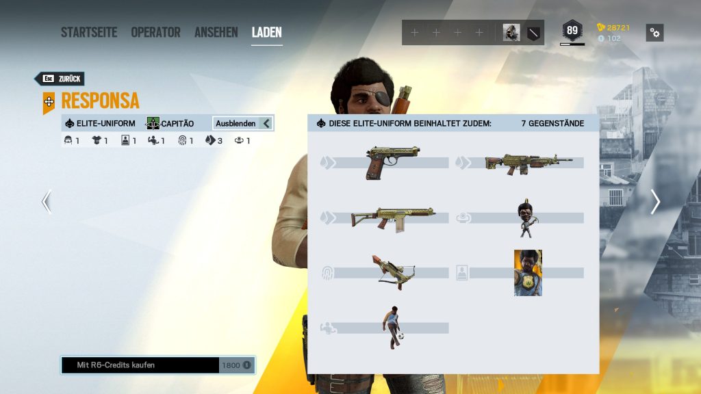 Complemento Rainbow Six Siege Elite Skins Capitao