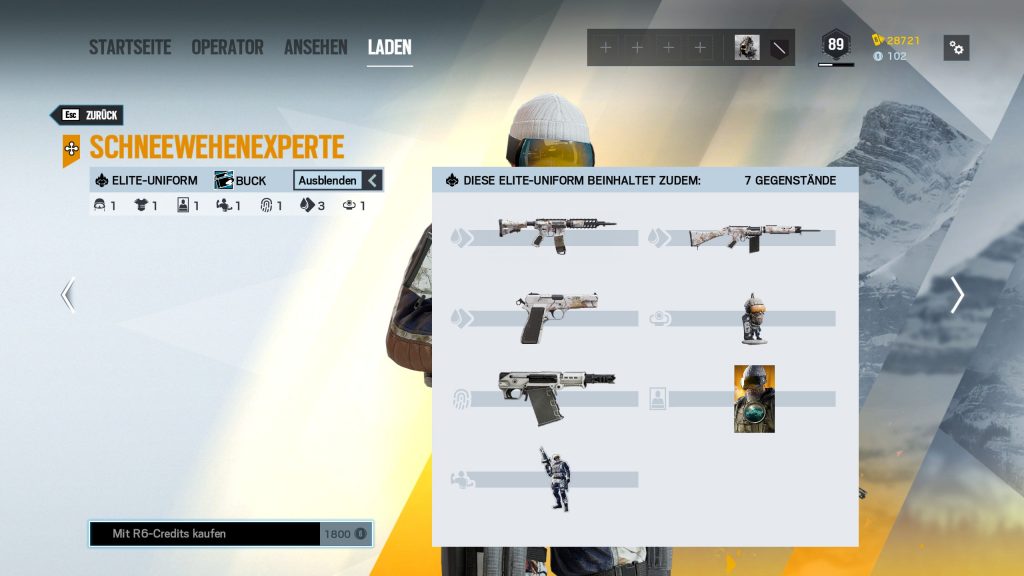 Complemento Rainbow Six Siege Elite Skins Buck