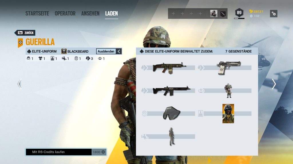 Complemento de Rainbow Six Siege Elite Skins Blackbeard