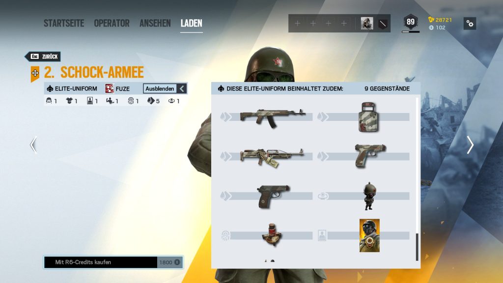 Complemento Fuze de Skins Elite de Rainbow Six Siege